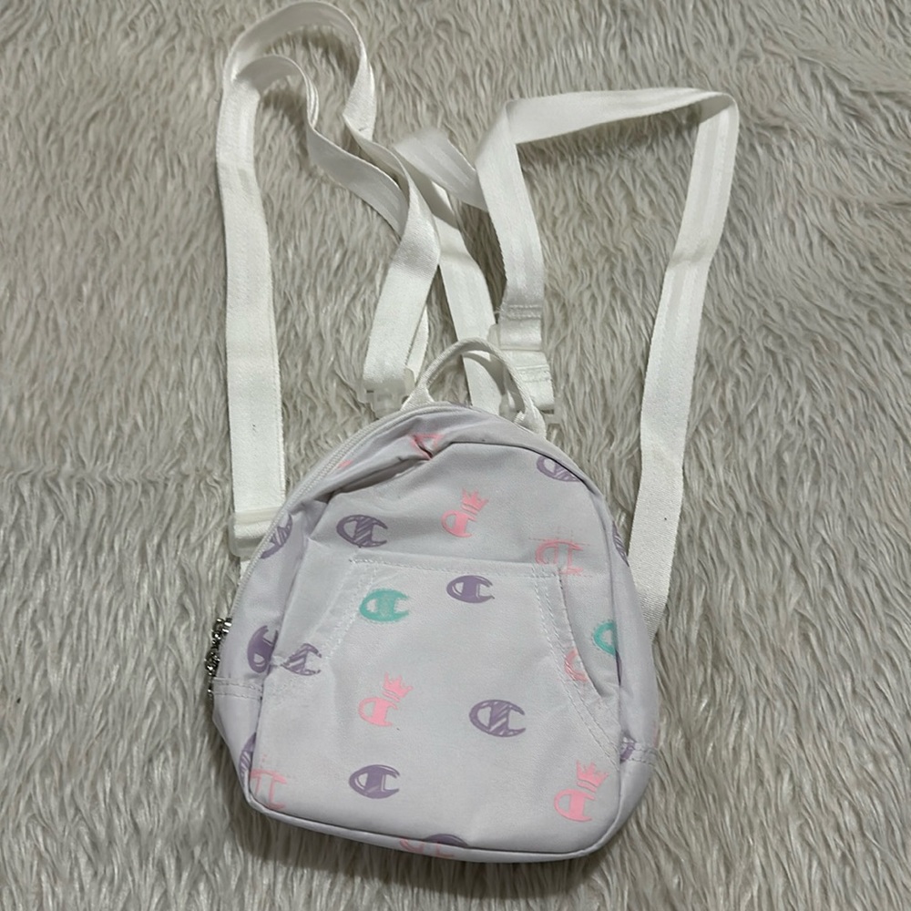 Champion mini white pink backpack purse